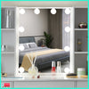 Vanity Dressing Table Makeup Desk Set with Stool Storage Cabinet + LED Mirror