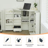 Corner Dressing Table Workstation Foldable Shelf Storage Display Desk Cupbpard