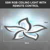 Modern Room Chandelier LED Lamp White Frame Ceiling Light With RGB Cpoqrbxwqojys