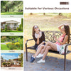 Patio Garden Bench w/Round Armrests & Curved Seat-Antique Brass