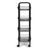4 Tier Kitchen Rotating Storage Trolley Cart Vegetable Mobile Shelf Rack +Rollen