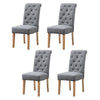 2/4/6x Fabric Button Tufted Dining Chairs Upholstered Kitchen Dining Room Grey
