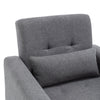 Convertible Sleeper Chair Linen Futon Sofa Bed Small Couch Adjustable Backrest