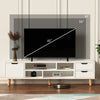 140cm High Gloss White TV Stand Cabinet Unit Doors Storage with LED Cupboard