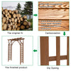 160x60x215cm Wooden Garden Trellis Arbor Pergola Arch for Climbing Plants-Brown