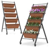 5-Layer Vertical Raised Garden Bed Elevated Freestanding Planter w/Wheels