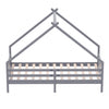 Kids Wood Bed House Bed Grey Cabin Teepee Tent Bed Frame Slatted Head Footboard