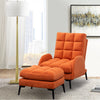 Velvet Sleeper Armchair Chair Lazy Sofa Recliner w/Footstool Adjustable Backrest