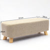Small Linen Fabric Padded Footstool Footrest Pouffe Wooden Leg StoolHall Chair
