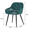 Noble Set of 2 Dining Chairs Velvet Armchairs Upholstered Soft Seat Back Metal