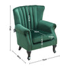 Upholstered Velvet Armchair Sofa Queen Anne Legs Tub Chair Studded Emerald Green