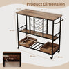 3 Tiers Bar Cart Home Serving Cart Industrial Rolling Beverage Cart on Wheels