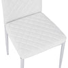White Faux Leather Padded Dining Chair Meeting Chair Home Office Seat Metal Legs