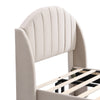 Upholstered Platform Bed 3ft Single Bed Frame with Headboard and wing Side Beige