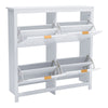 Shoe Storage Cabinet Cupboard 4 Door Hallway Organiser Compact Space Saver