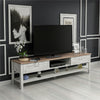Large White & Oak TV Cabinet Modern Look
