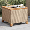 Garden Table Outdoor Dining Beige Poly Rattan Acacia Wood