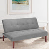 2 Seater Sofa Bed Linen Sofa Couch With Adjustable Backrest for Guest Room Grey