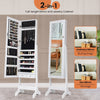Jewelry Cabinet Lockable Jewelry Cabinet Freestanding Armoire Organizer w/Mirror