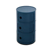 Cylinder 3 Drawers Bedroom Bedside Cabinet Storage Nightstand Side Table Blue