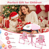 Indoor/Outdoor Collapsible Toddler Activity Table with 2 Folding Chairs-Pink