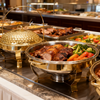 8L Gold Stainless Steel Chafing Dish With Hook Up,Buffet Server Food Warmer