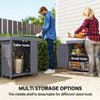 Outdoor Garden Storage Shed Tool Wooden Box w/ Hinged Roof 74x43x88cm, Grey
