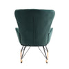 Retro Green Velvet Armchair Lazy Rocking Chair Living Room Bedroom Lounge Seat