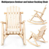Outdoor Rocker Chair Home Garden Solid Wood Rocking Chair Patio Armchair Natural