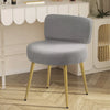 Makeup Stool Soft Pouffe Medium Backrest Dressing Table Vanity Chair Padded Seat