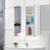 Bathroom Mirror Cabinet 2 Doors White Waterproof Wall Mounted Storage Wood