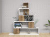 Pyramid Bookcase White & Walnut