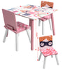 Kids Study Table and 2 Chairs Childrens Playroom Furniture Study Writing Reading