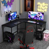 L-Shaped Computer Desk Gaming Desk Table Workstation Executive Desk Black