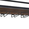 Industrial Wall Mounted Wine Rack 2 Tier Storage Display Shelf Glasses Holder