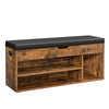 Shoe Bench with Cushion Storage Bench with Padded Seat Rustic Brown