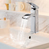 Basin Sink Mixer Chrome Tap BathroomSink Counter Waterfall Mono Faucet Silver UK