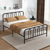 Double Size Metal Bed Frame with Headboard & Footboard Easy Assembly Black