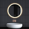 Round LED Mirror Bathroom With 3 Colour Lights Illuminated Touch Sensor Demister