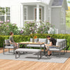 9 Seater Outdoor Corner Sofa Set with Wide and Deep Seats Natural