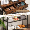 3 Tier Console Table Entryway Narrow Side Table 2 Drawers with Charging Station