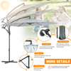 10ft Sunshade Outdoor Cantilever Patio Umbrella 6 Sturdy Ribs for Garden Kdlioyk
