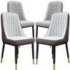 2/4PCS Dining Chairs Set Leather Padded Seat Metal Leg Kitchen Restaurants Chair