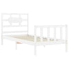 Bed Frame with Headboard White 90x200 Solid Wood U4C6