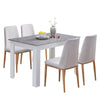 4-6 Seats Rectangle Wood Dining Table White Wood Legs Dining Room Kitchen Table