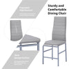 4x Grey Faux Leather Dining Chairs&Round Tempered Glass Golden Legs Dining Table