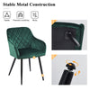 2pcs Dining Chairs Armchairs Velvet Upholstered Soft Padded Seat Back Metal Legs