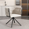 SWIVEL DINING CHAIRS SET OF 2/4/6 VELVET PADDED SEAT METAL LEG KITCHEN CHAIRS