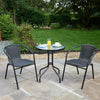 Bali Black Rattan Effect 3pcs Table and Chairs Garden Bistro Set