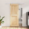 Sliding Door with Hardware Set 80x210 Solid Wood Pine G8D2